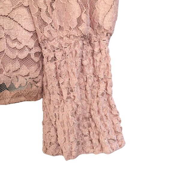 Elegant Cable & Gauge Lace Top - Pale Mauve XL - Picture 5 of 10